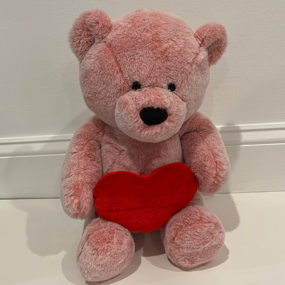 Target Pink Teddy Bear with Red Heart NWOT